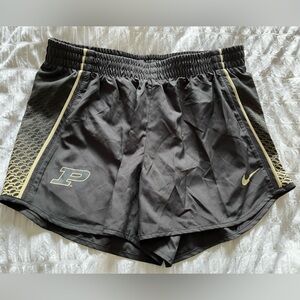 Purdue Charcoal Gray and Gold Nike running shorts